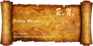 Reha Nina névjegykártya